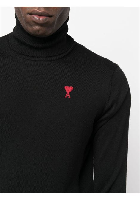 Black Ami de Coeur merino jumper - unisex AMI PARIS | FKS411KN0025001